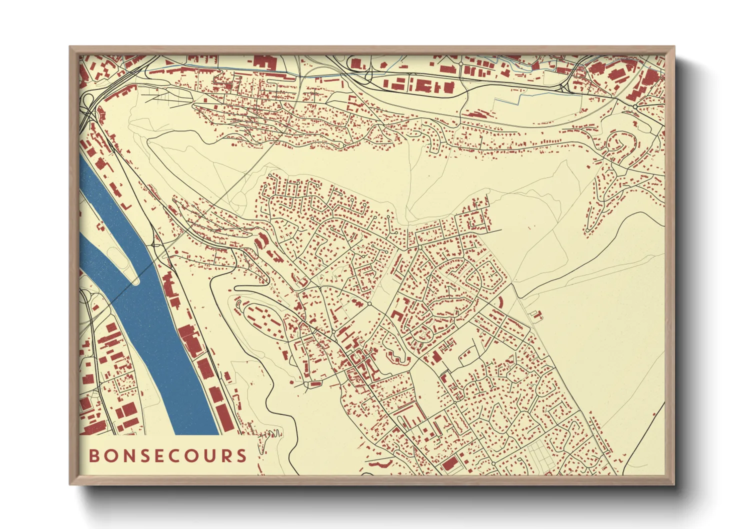 Une affiche de carte sur Bonsecours