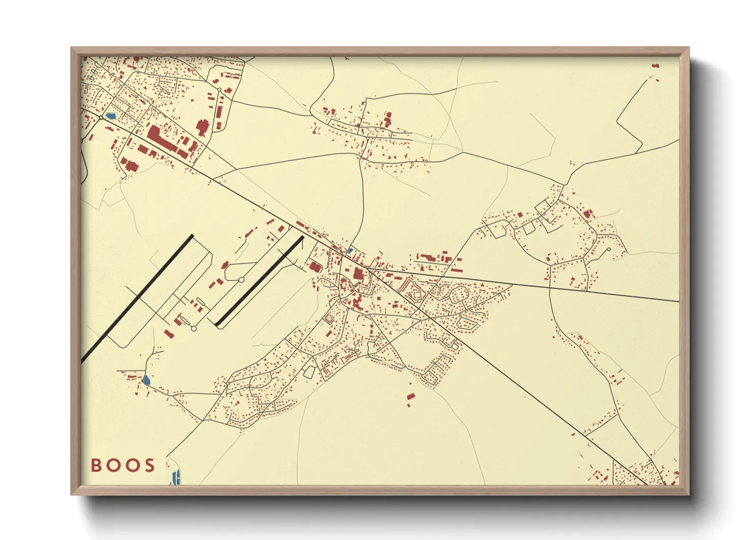 Une affiche de carte sur Boos