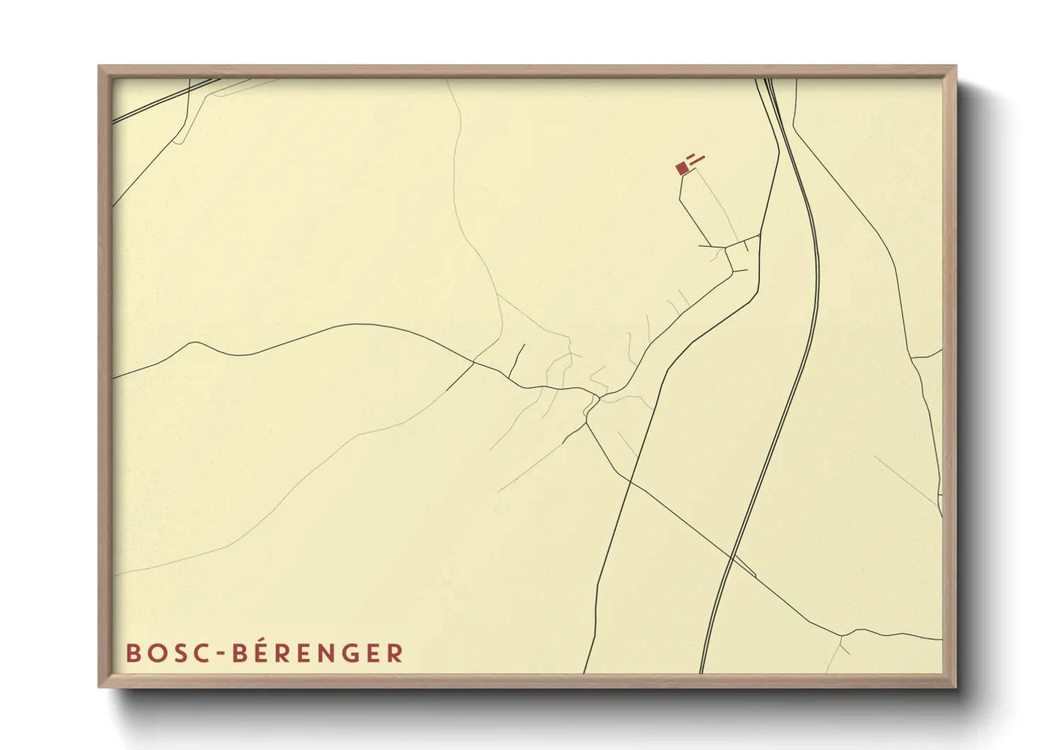 Une affiche de carte sur Bosc-Bérenger