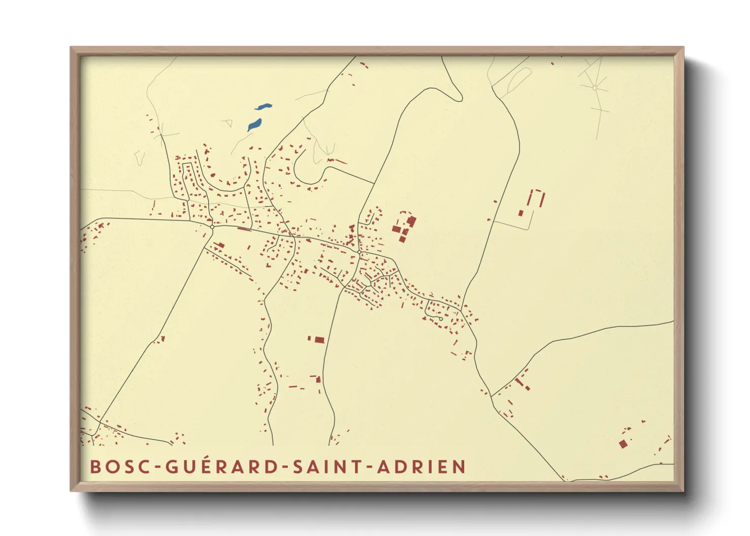 Une affiche de carte sur Bosc-Guérard-Saint-Adrien