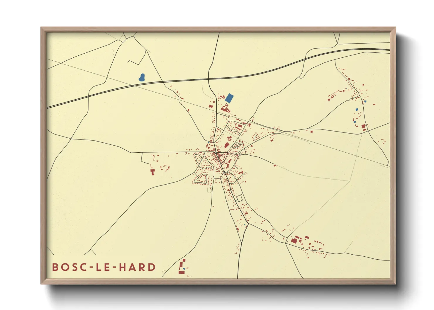 Une affiche de carte sur Bosc-le-Hard