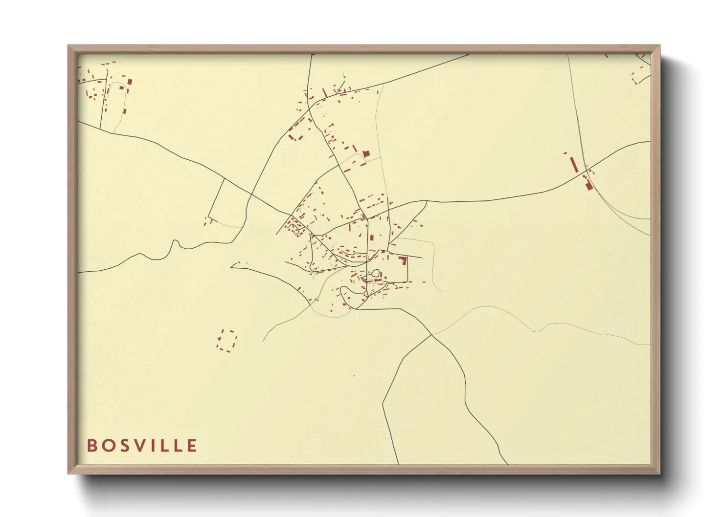 Une affiche de carte sur Bosville