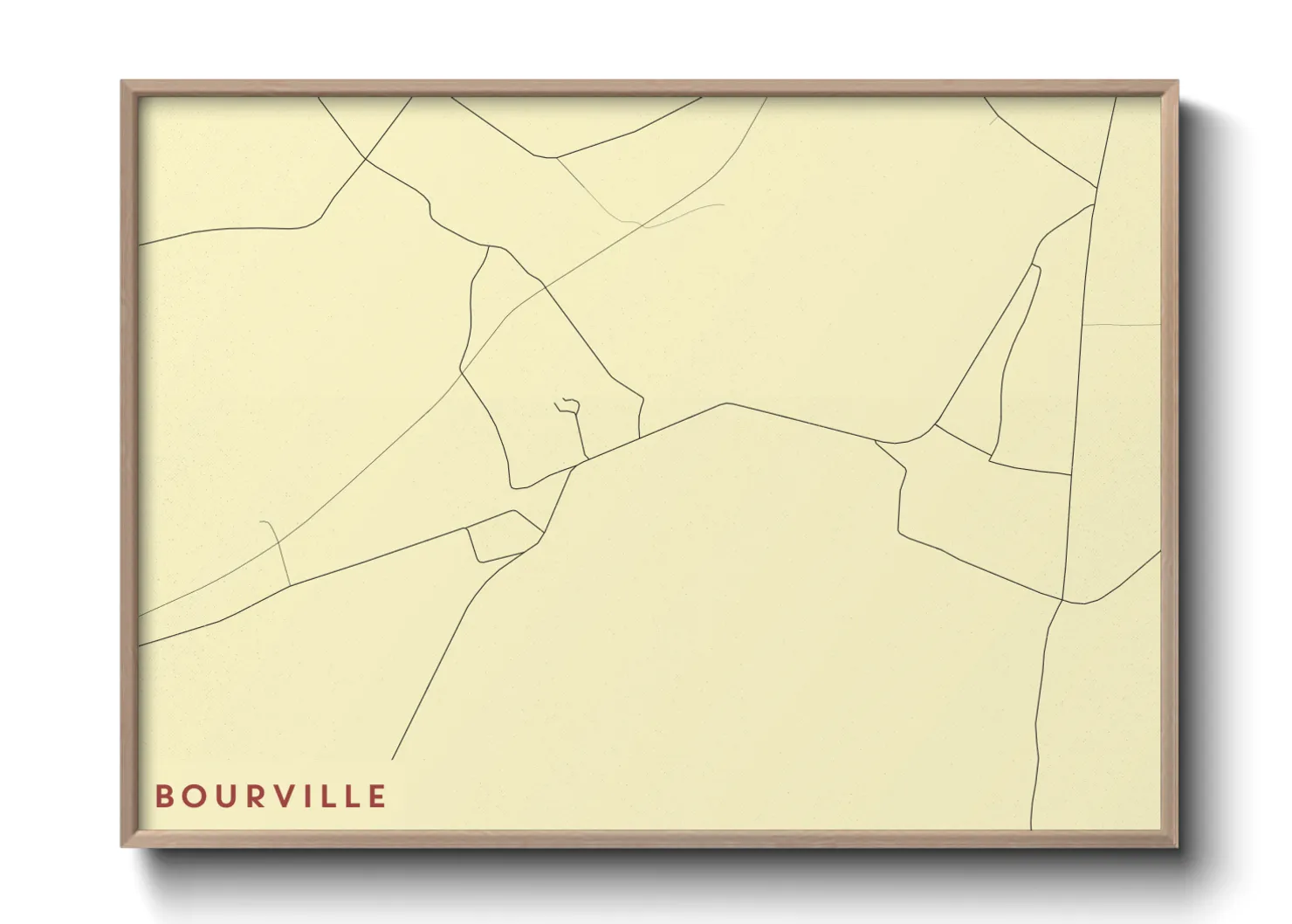 Une affiche de carte sur Bourville