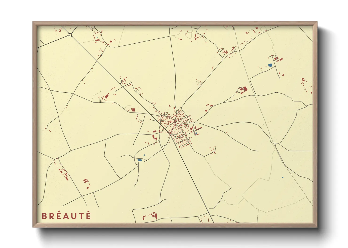 Une affiche de carte sur Bréauté