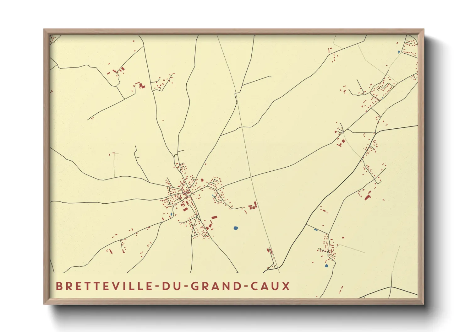 Une affiche de carte sur Bretteville-du-Grand-Caux