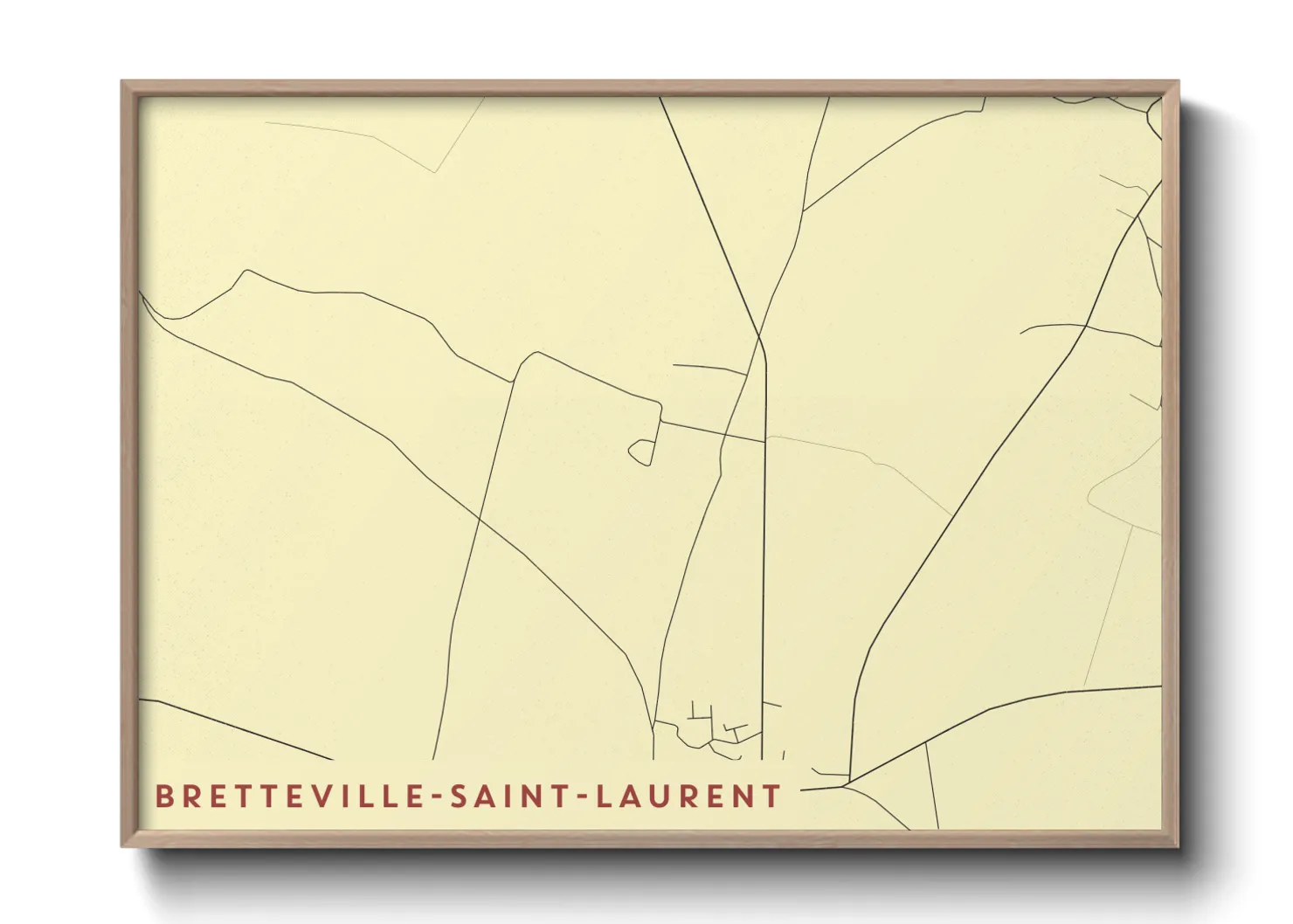 Une affiche de carte sur Bretteville-Saint-Laurent