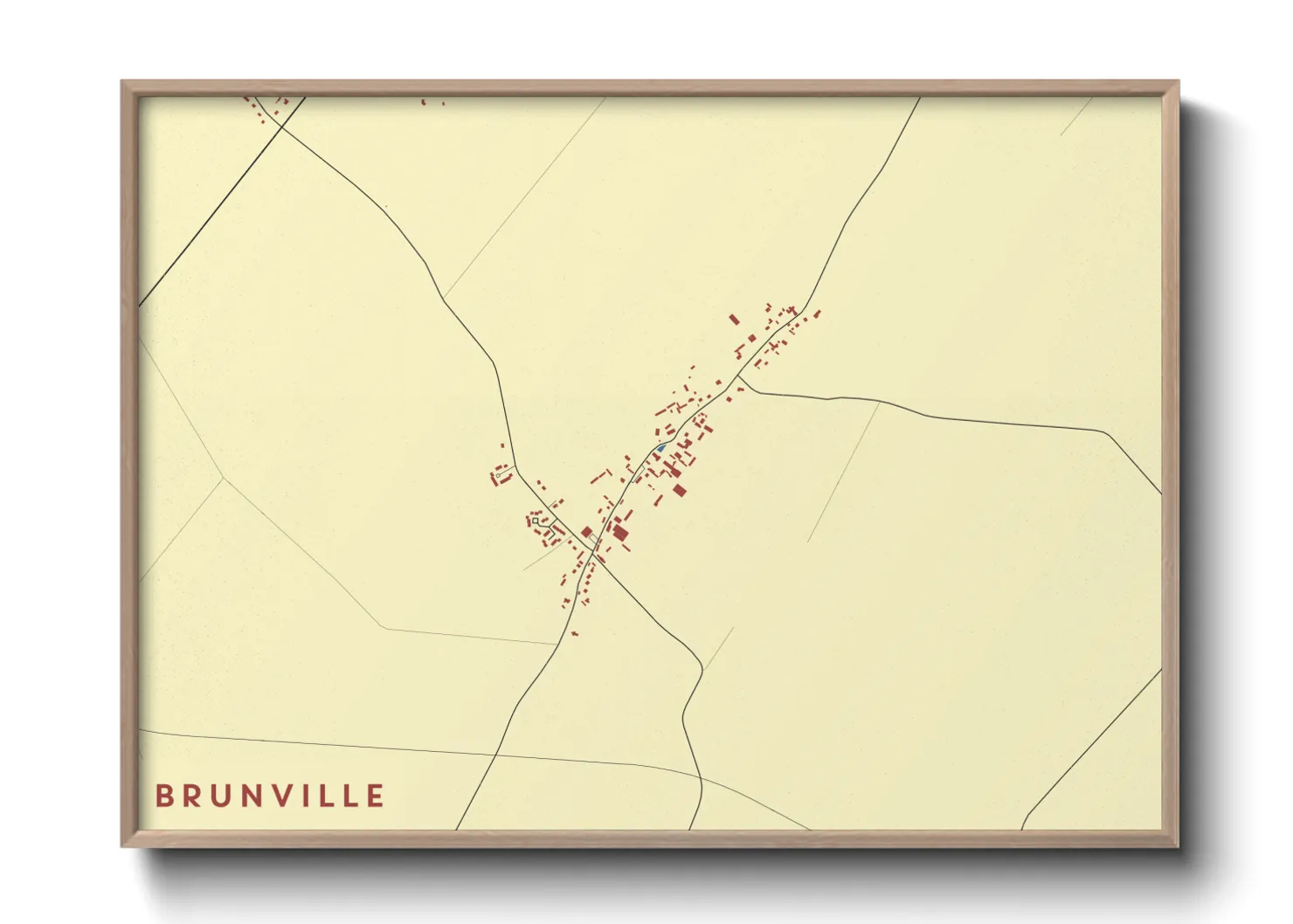 Une affiche de carte sur Brunville