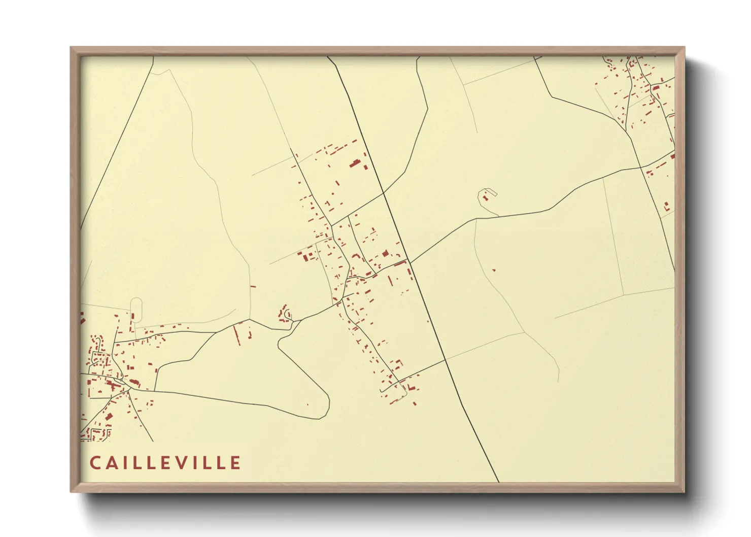 Une affiche de carte sur Cailleville