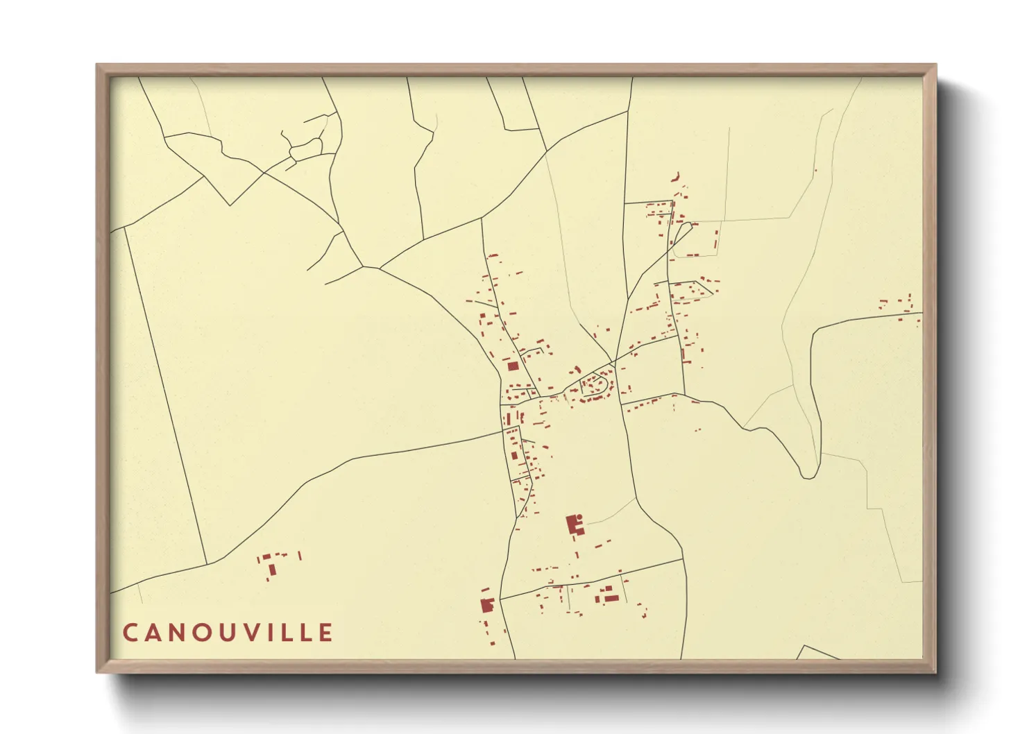 Une affiche de carte sur Canouville