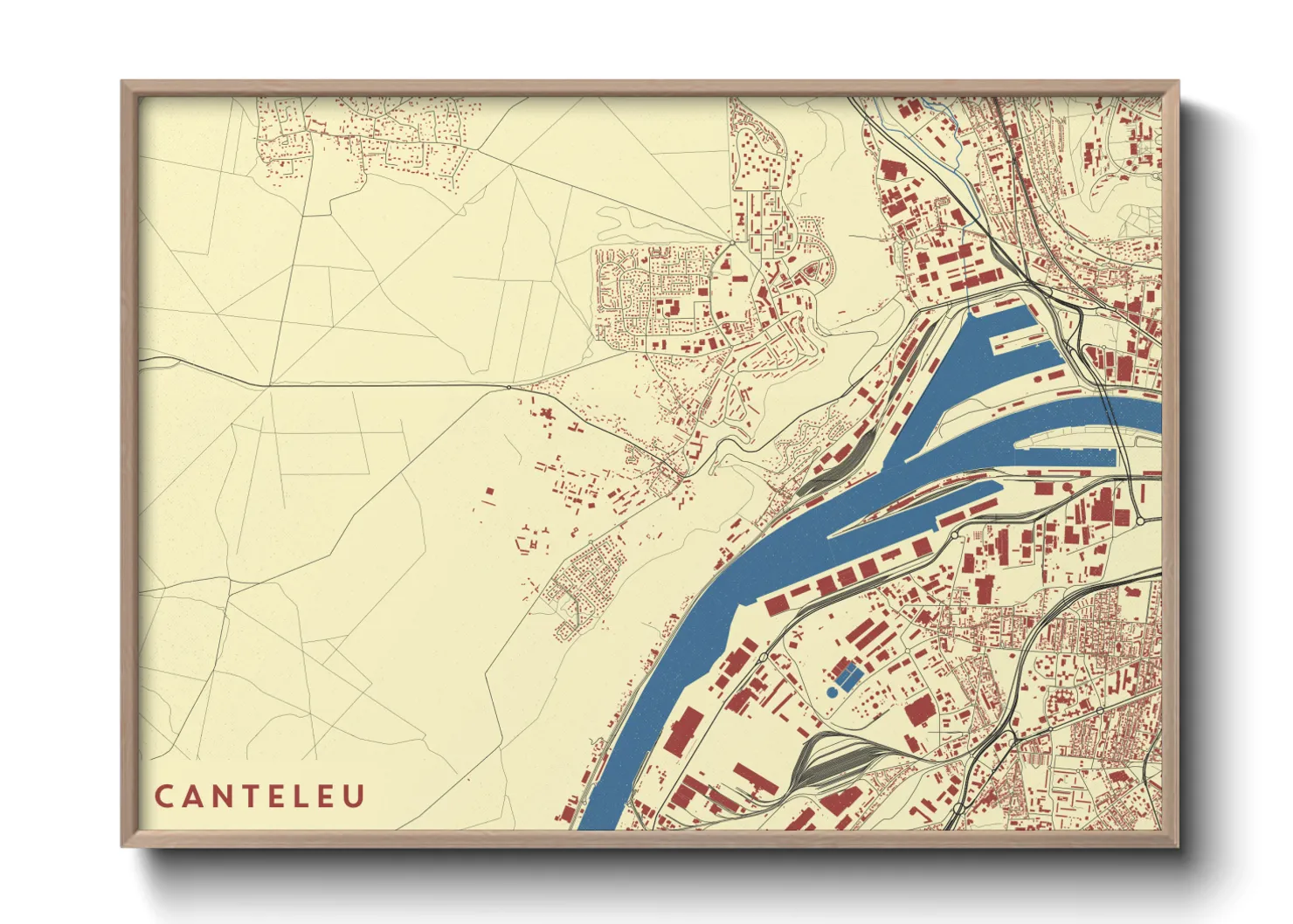 Une affiche de carte sur Canteleu
