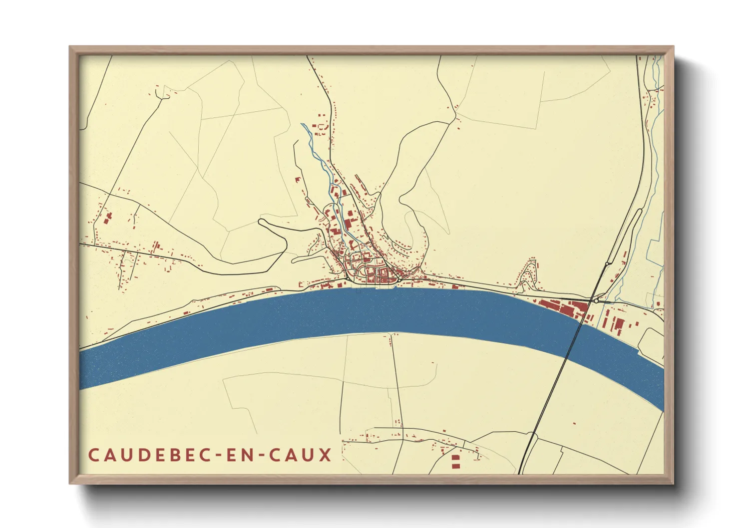 Une affiche de carte sur Caudebec-en-Caux