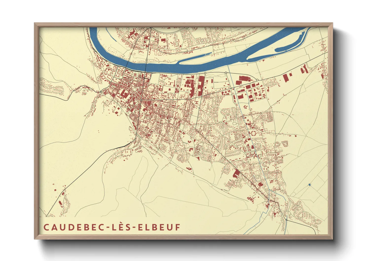 Une affiche de carte sur Caudebec-lès-Elbeuf