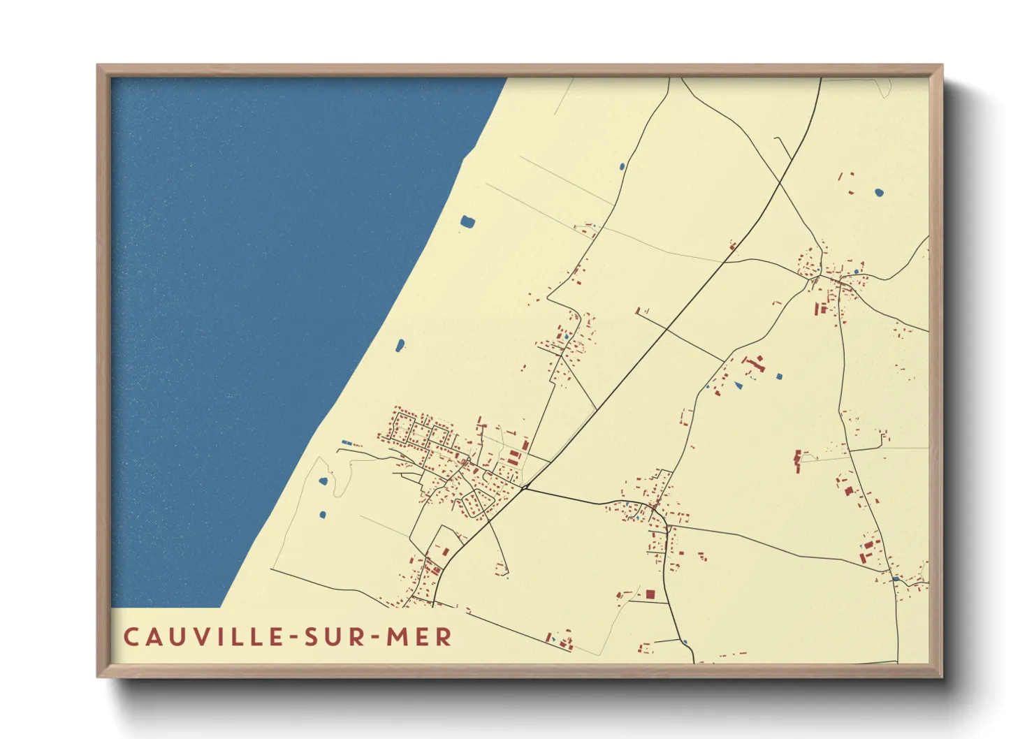 Une affiche de carte sur Cauville-sur-Mer
