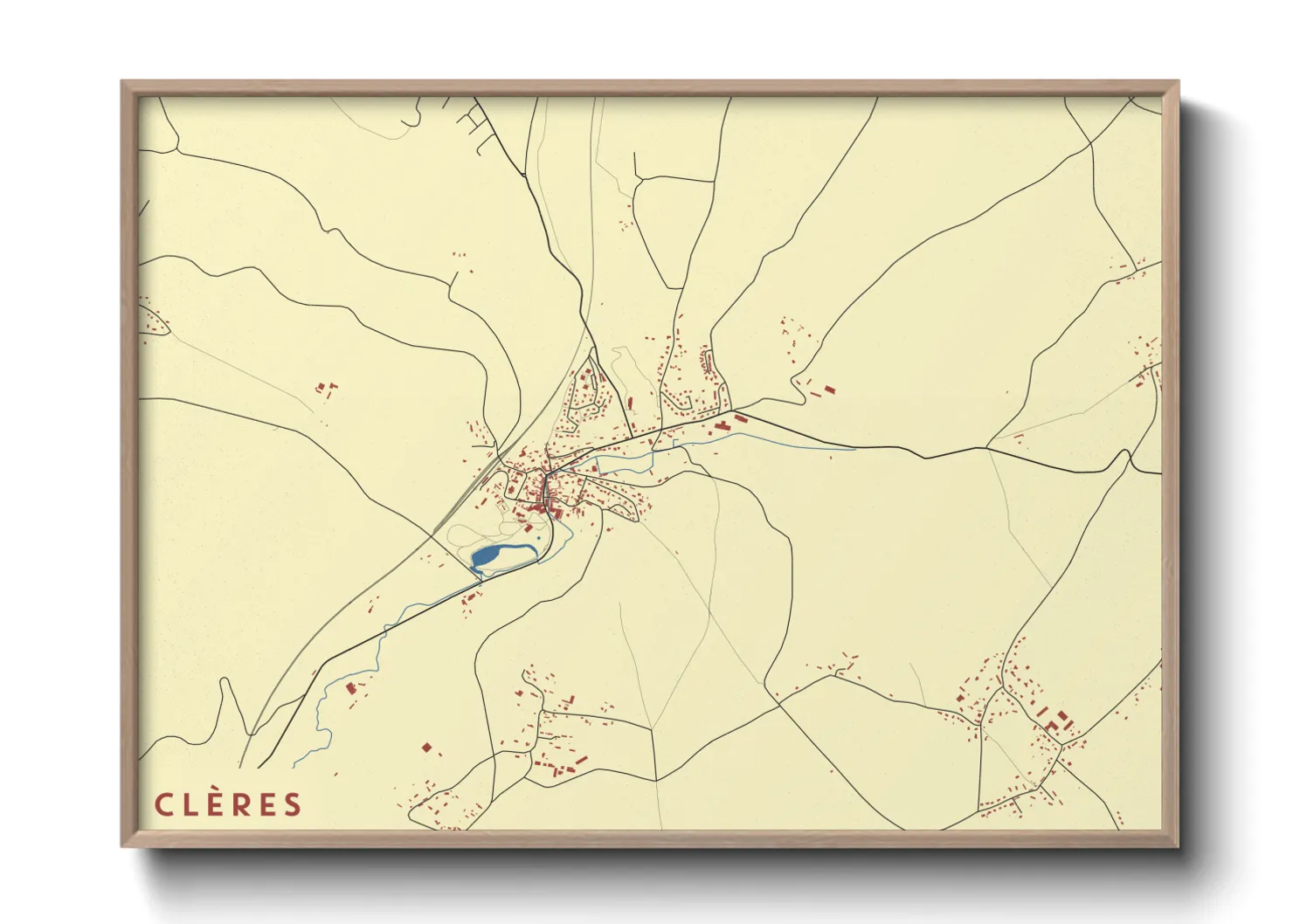 Une affiche de carte sur Clères