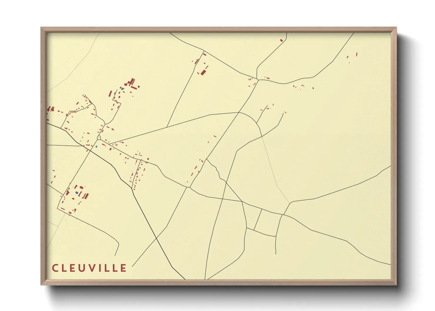Une affiche de carte sur Cleuville