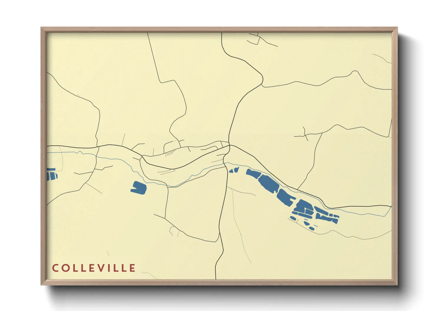 Une affiche de carte sur Colleville
