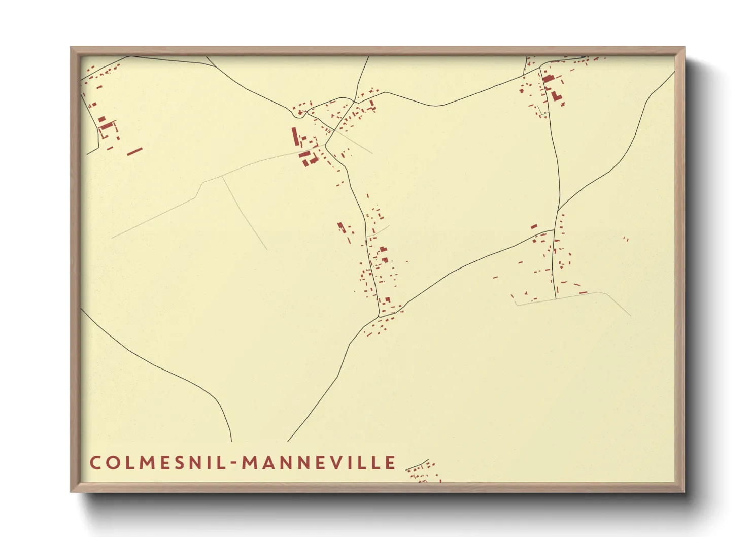 Une affiche de carte sur Colmesnil-Manneville