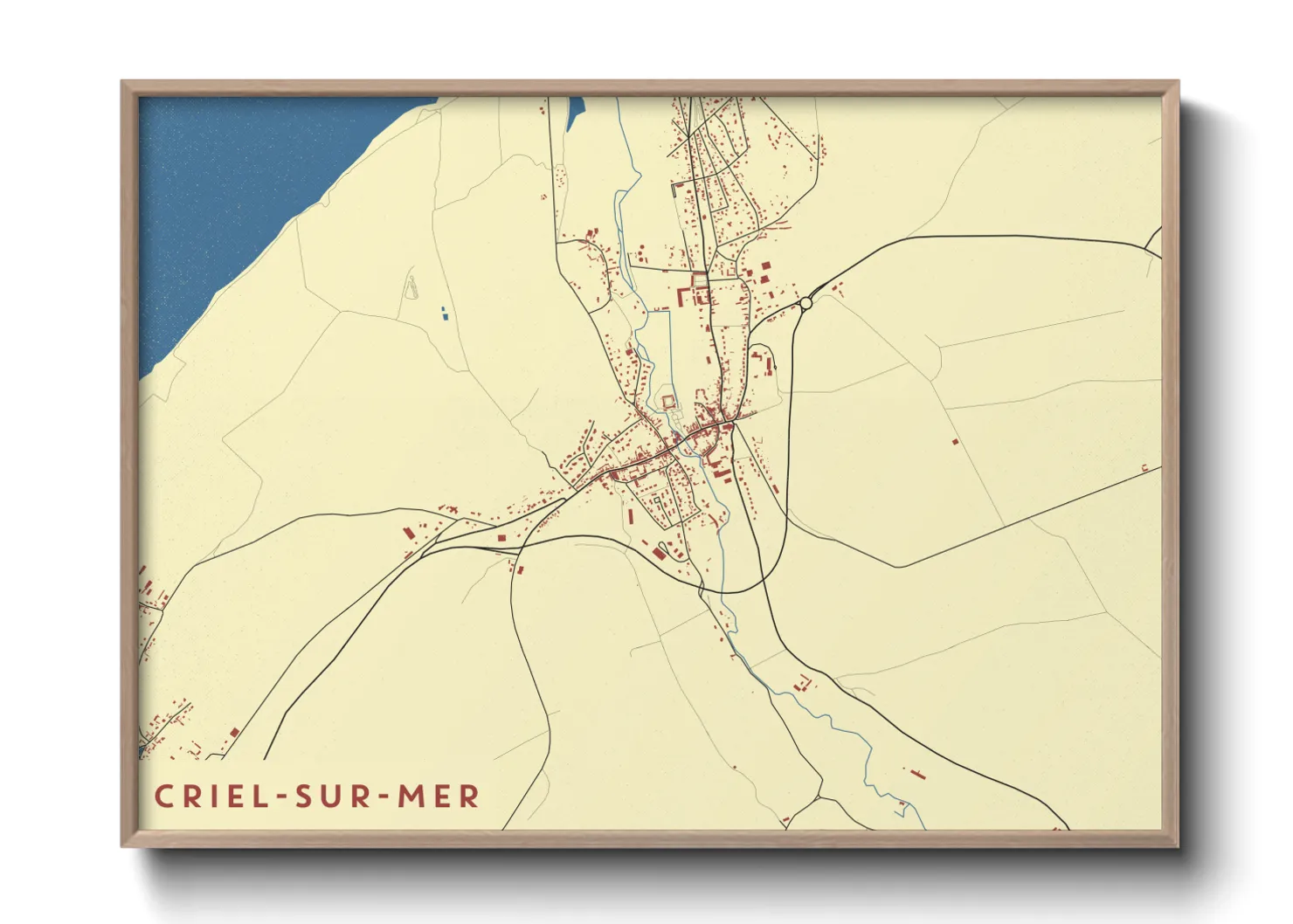 Une affiche de carte sur Criel-sur-Mer