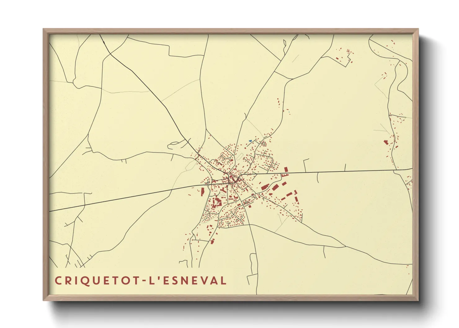 Une affiche de carte sur Criquetot-l'Esneval