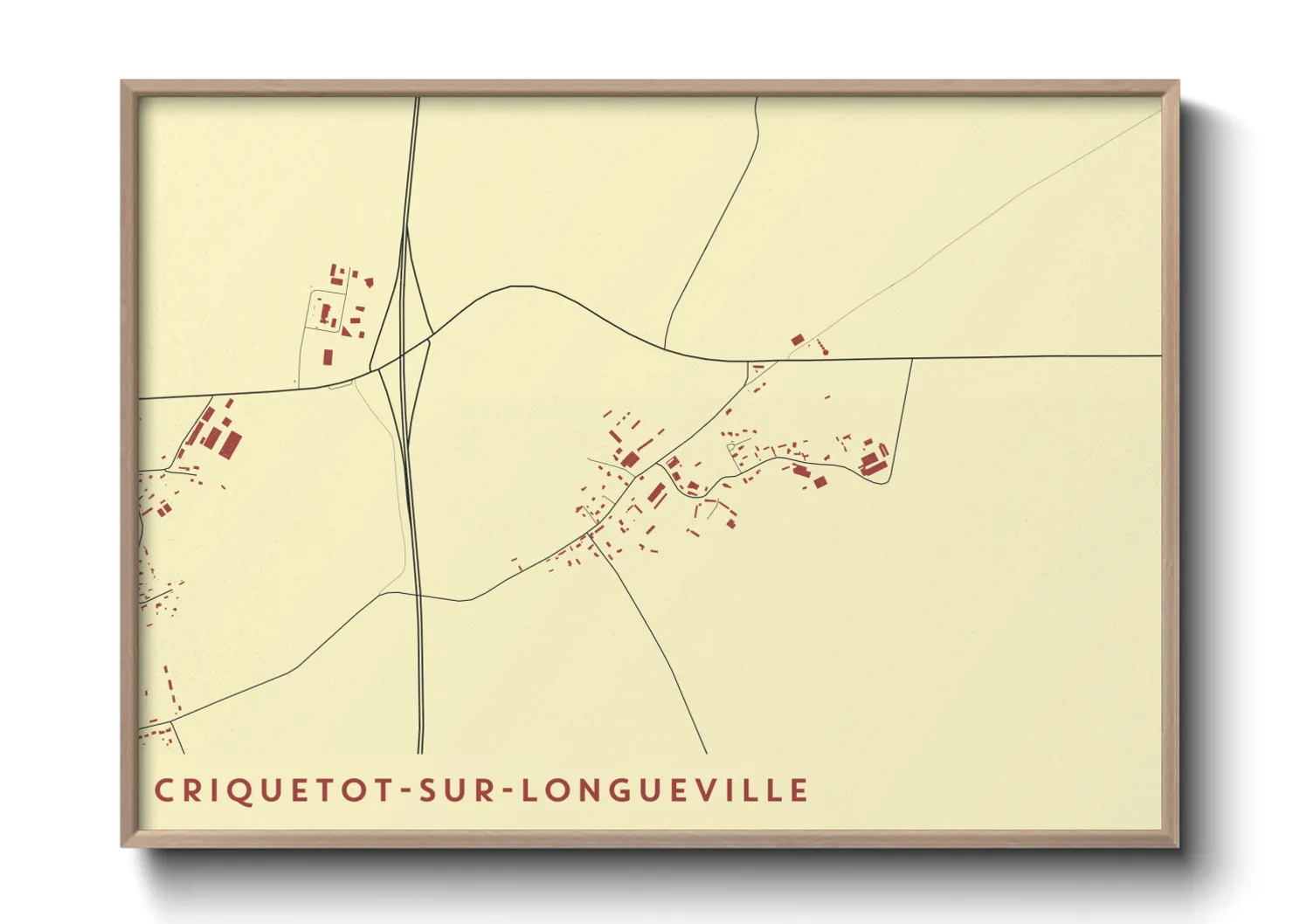 Une affiche de carte sur Criquetot-sur-Longueville