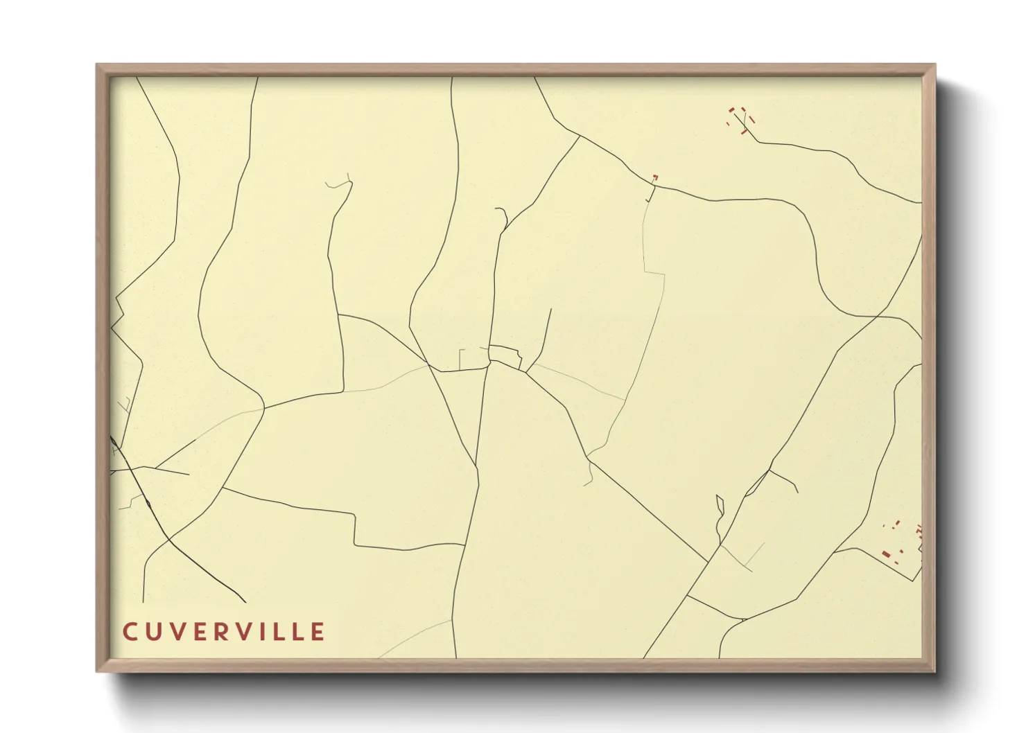 Une affiche de carte sur Cuverville