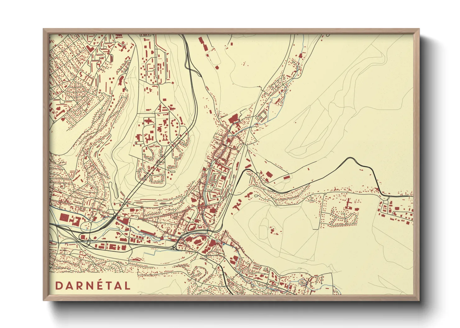 Une affiche de carte sur Darnétal