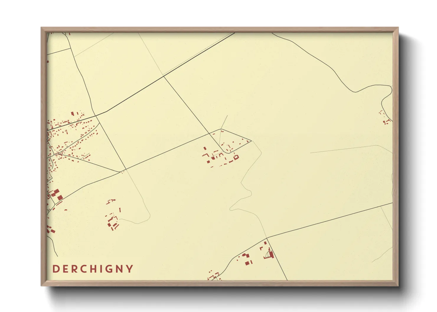 Une affiche de carte sur Derchigny