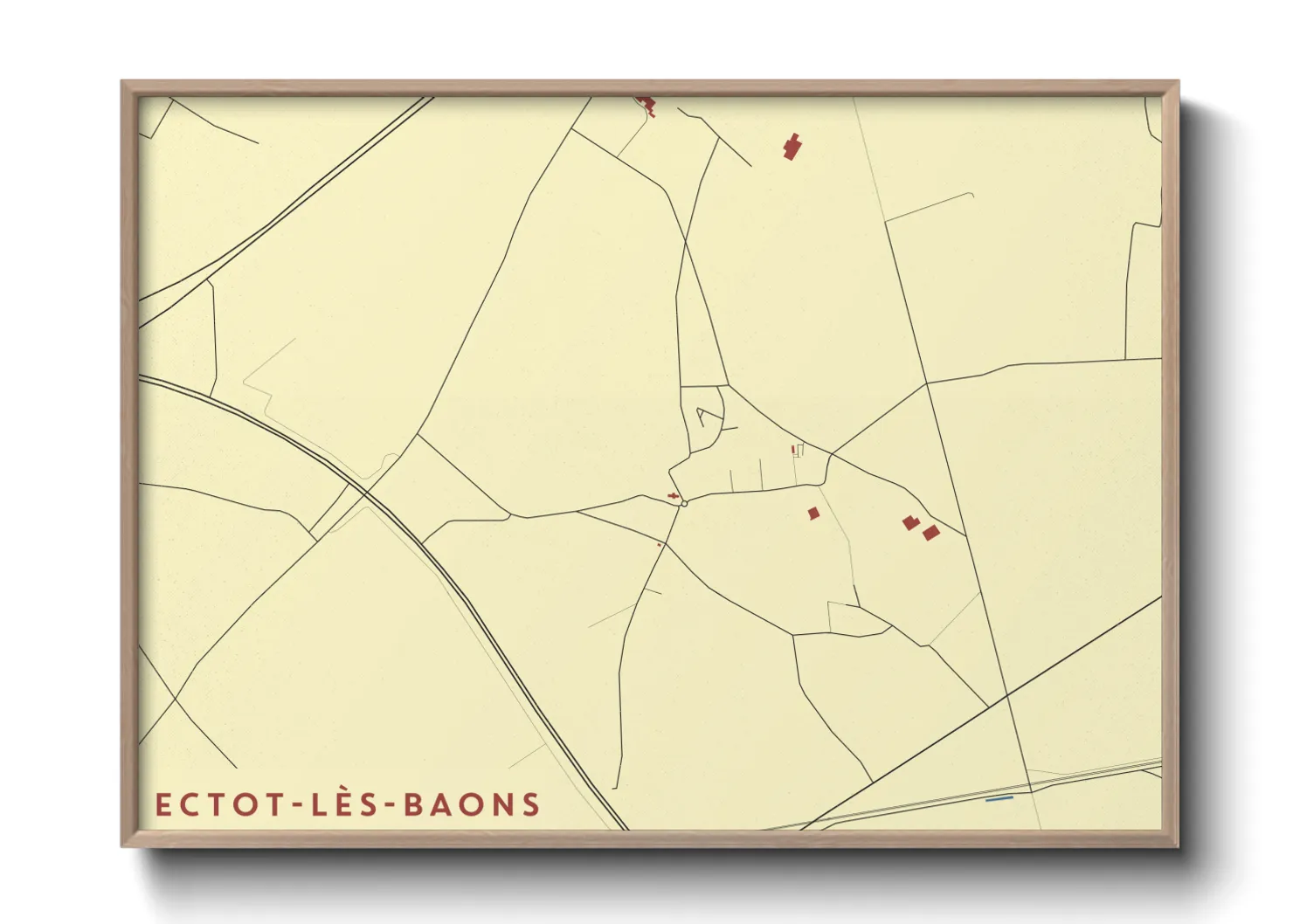 Une affiche de carte sur Ectot-lès-Baons