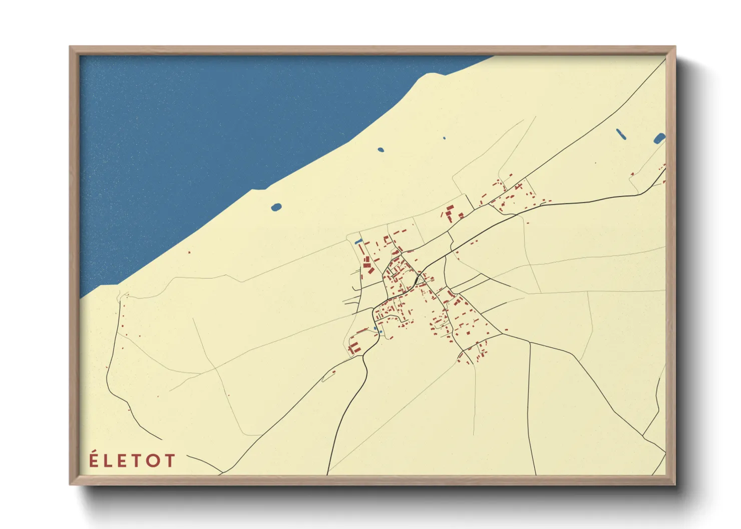 Une affiche de carte sur Életot