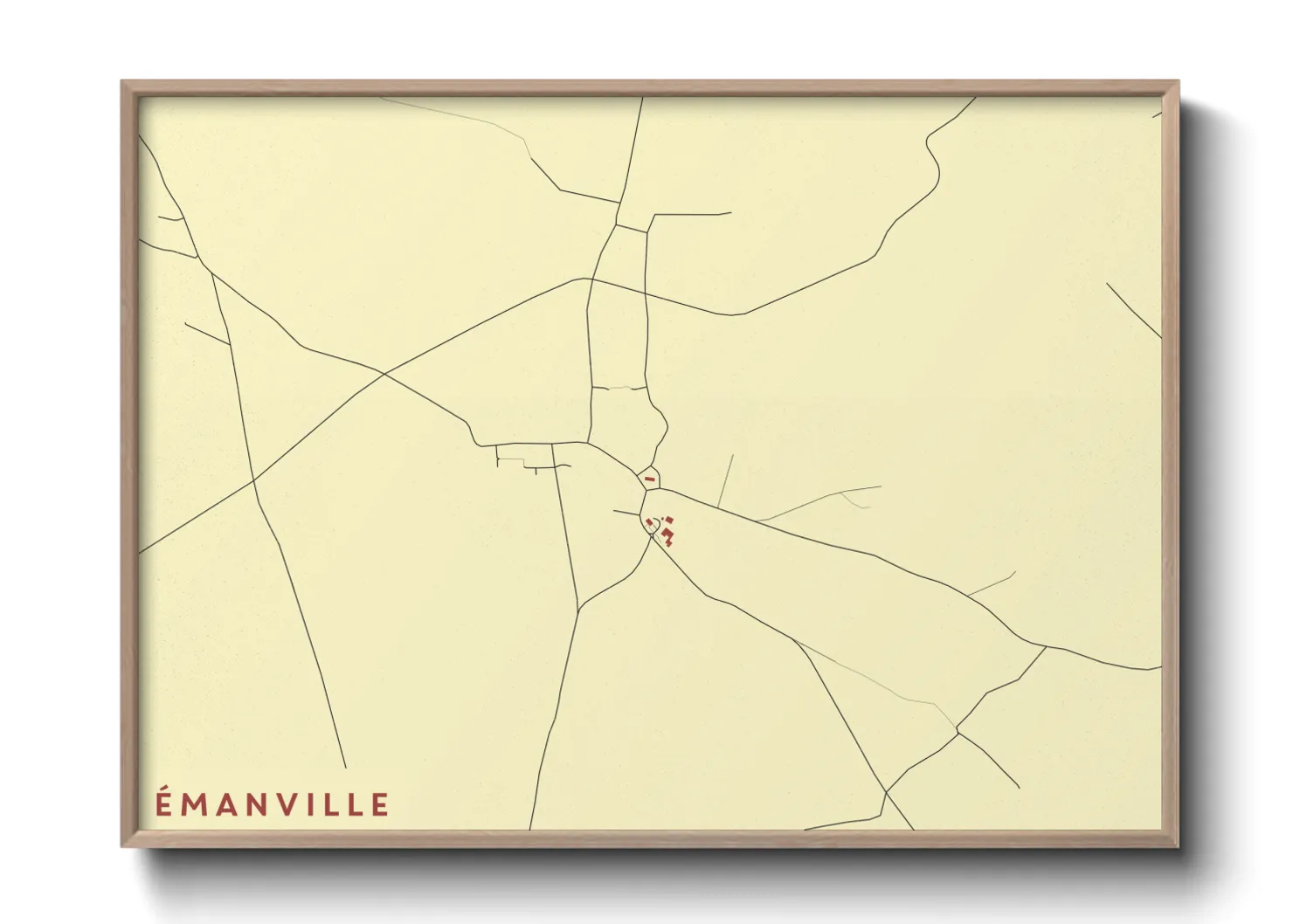 Une affiche de carte sur Émanville