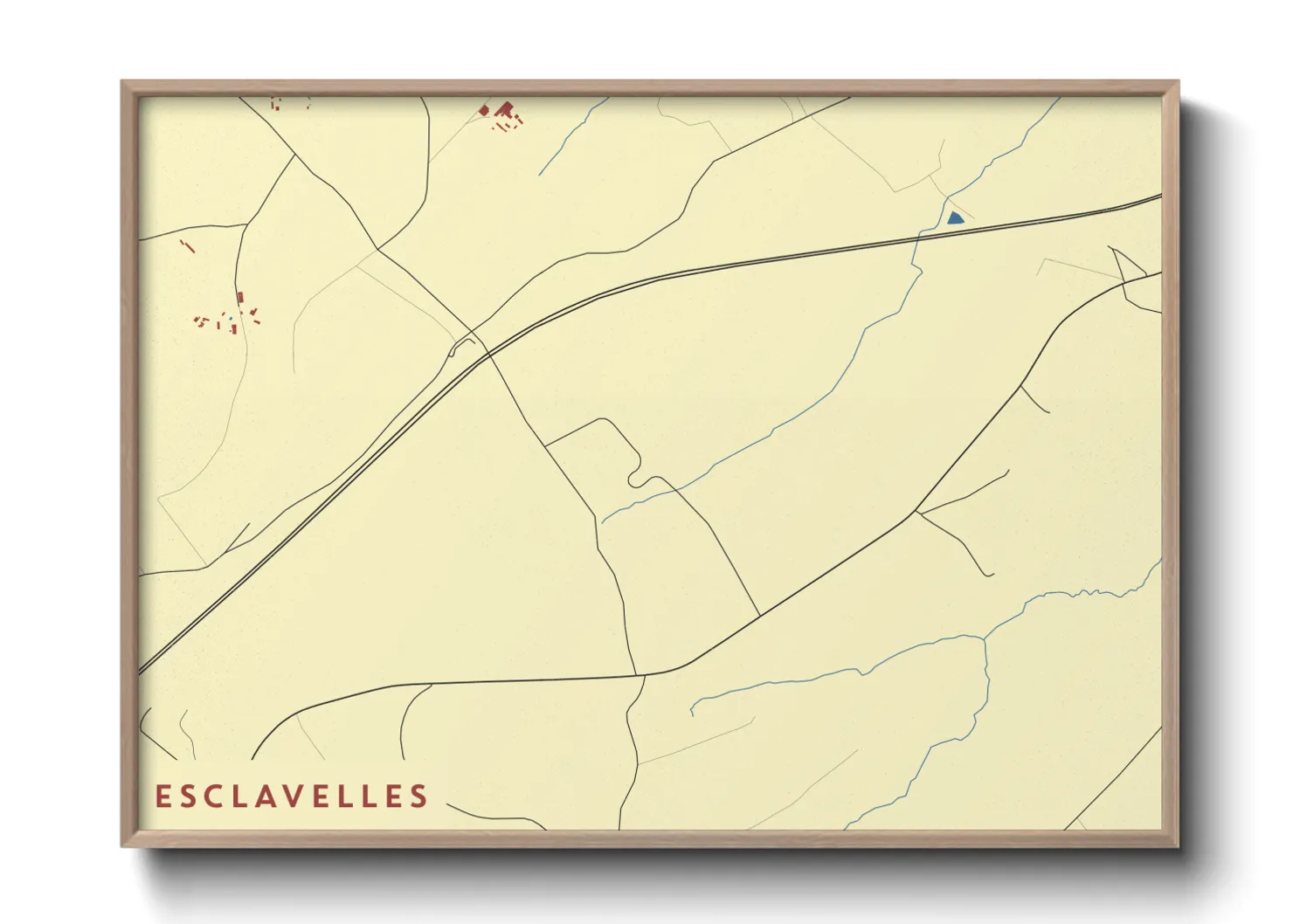 Une affiche de carte sur Esclavelles
