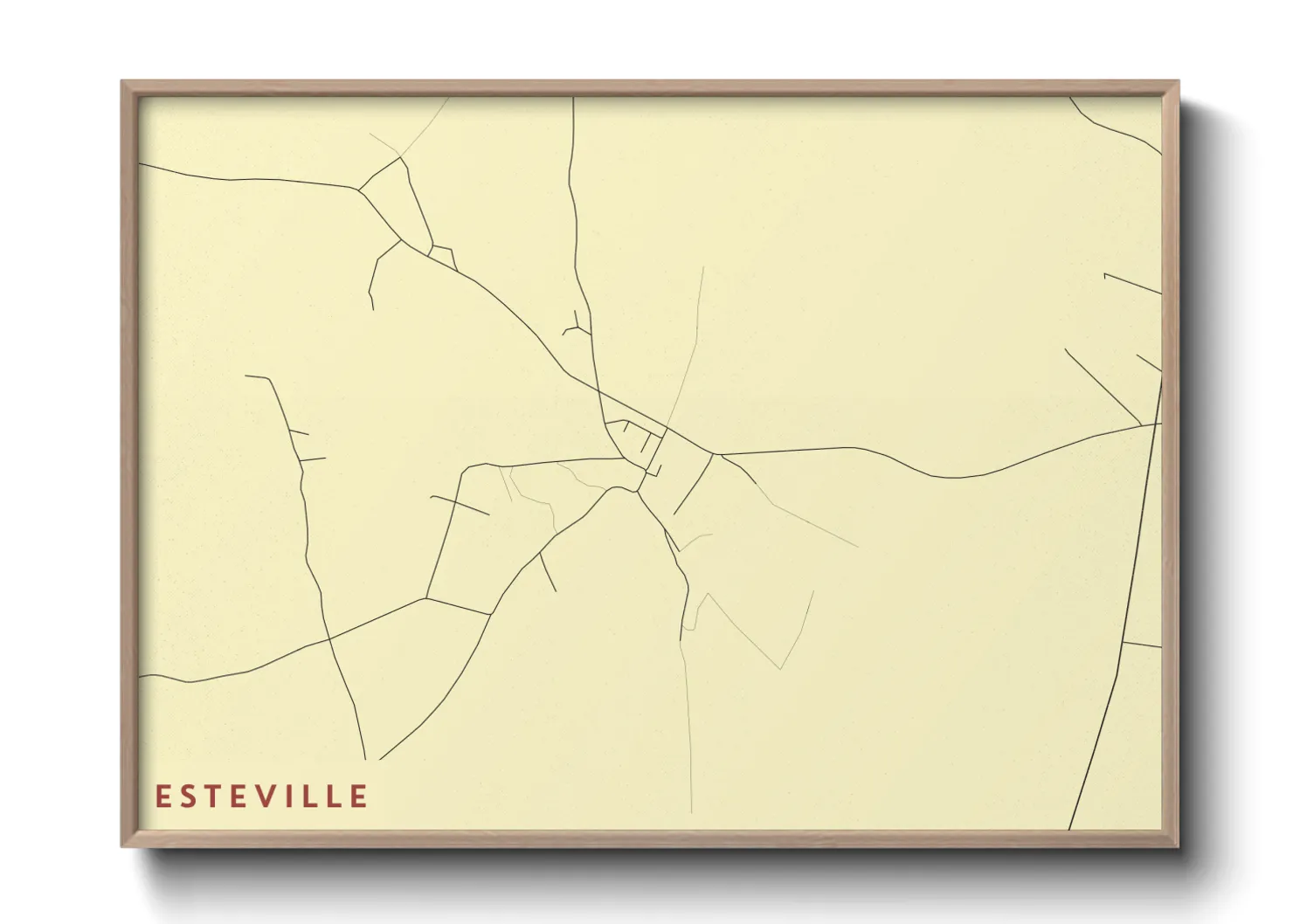 Une affiche de carte sur Esteville