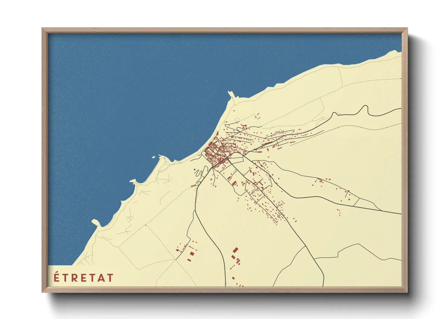 Une affiche de carte sur Étretat