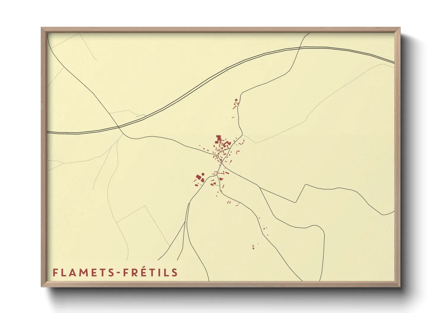 Une affiche de carte sur Flamets-Frétils
