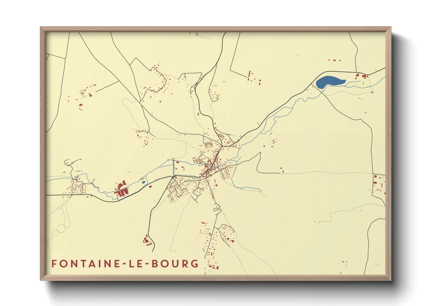Une affiche de carte sur Fontaine-le-Bourg