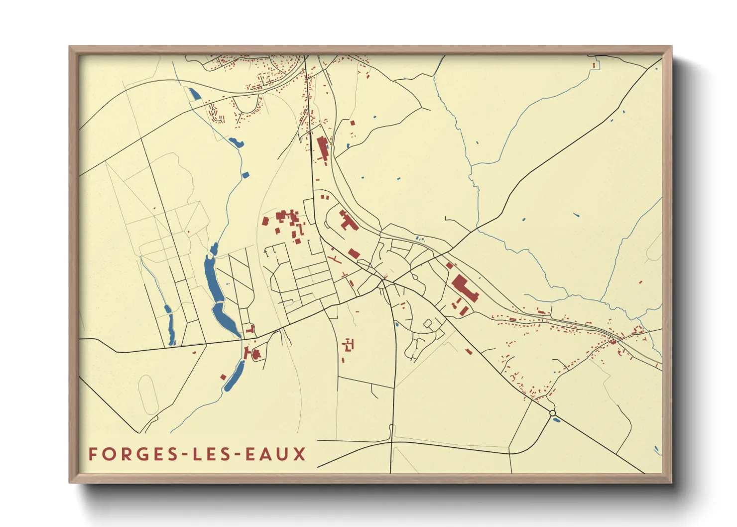 Une affiche de carte sur Forges-les-Eaux