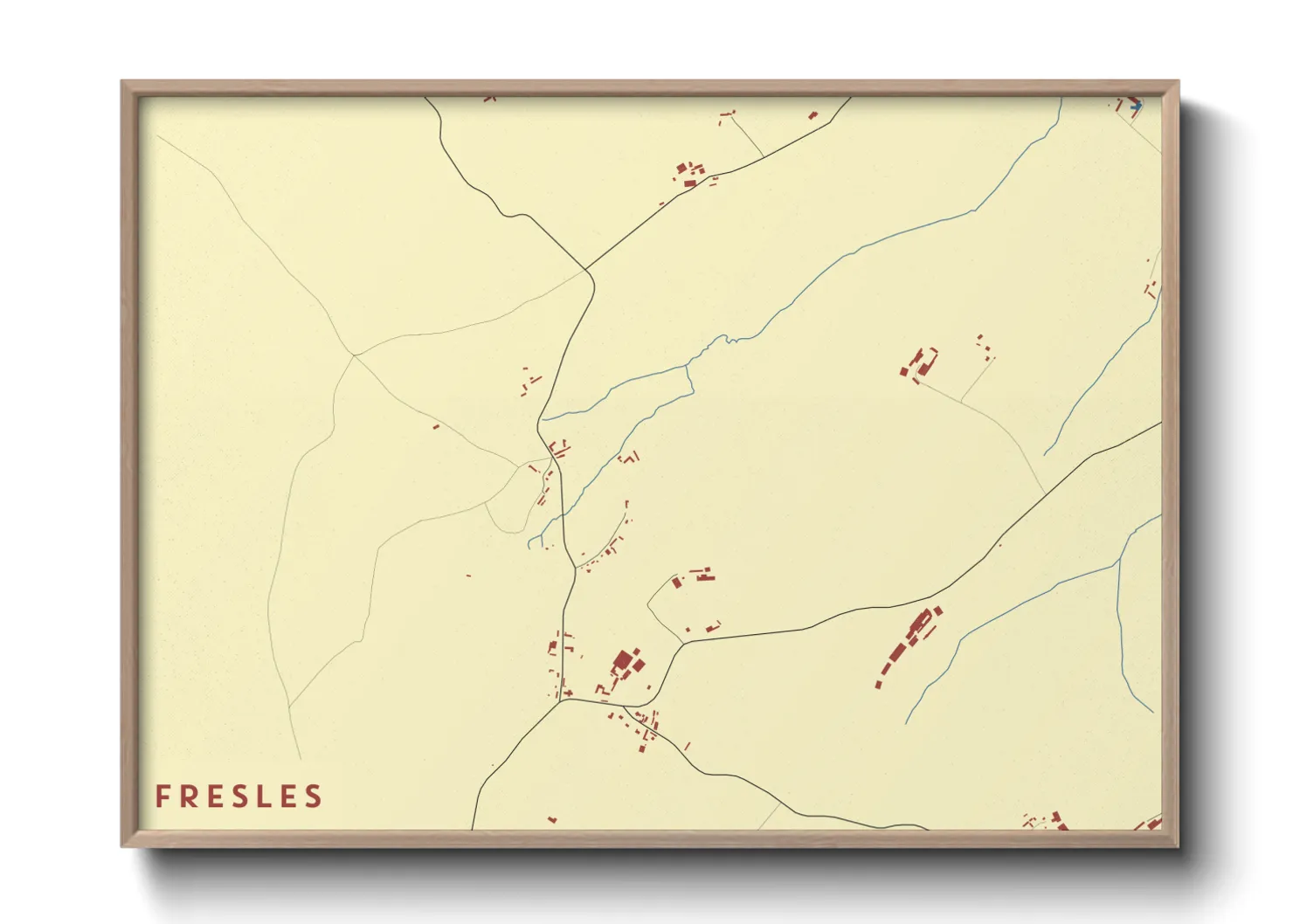 Une affiche de carte sur Fresles