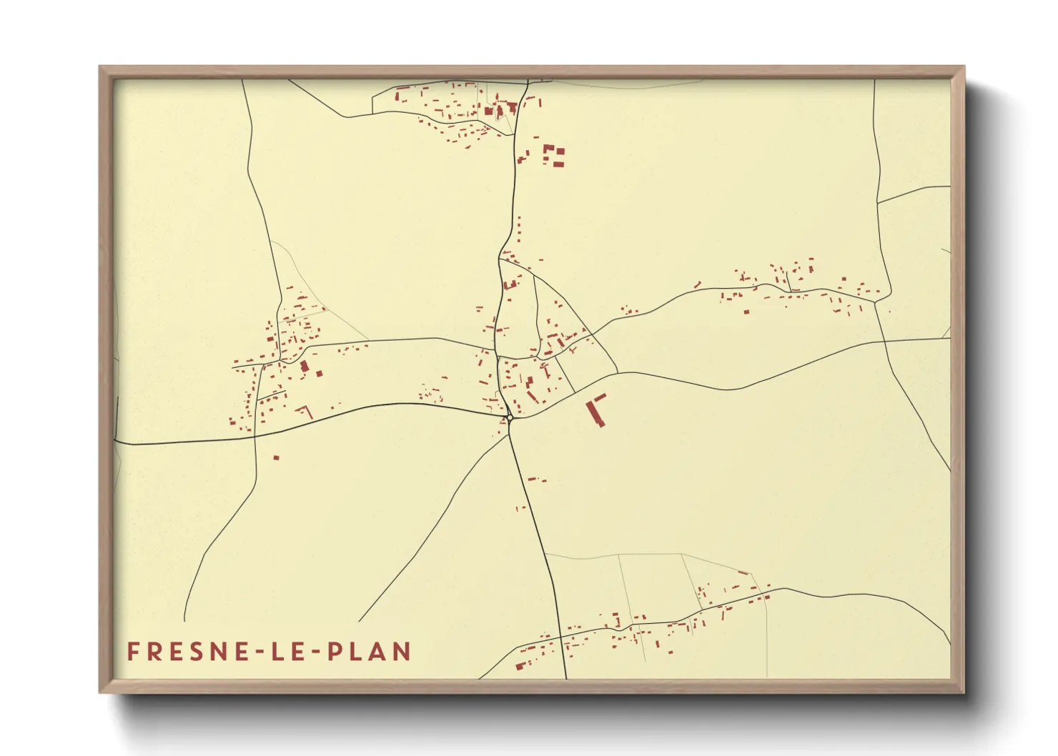 Une affiche de carte sur Fresne-le-Plan