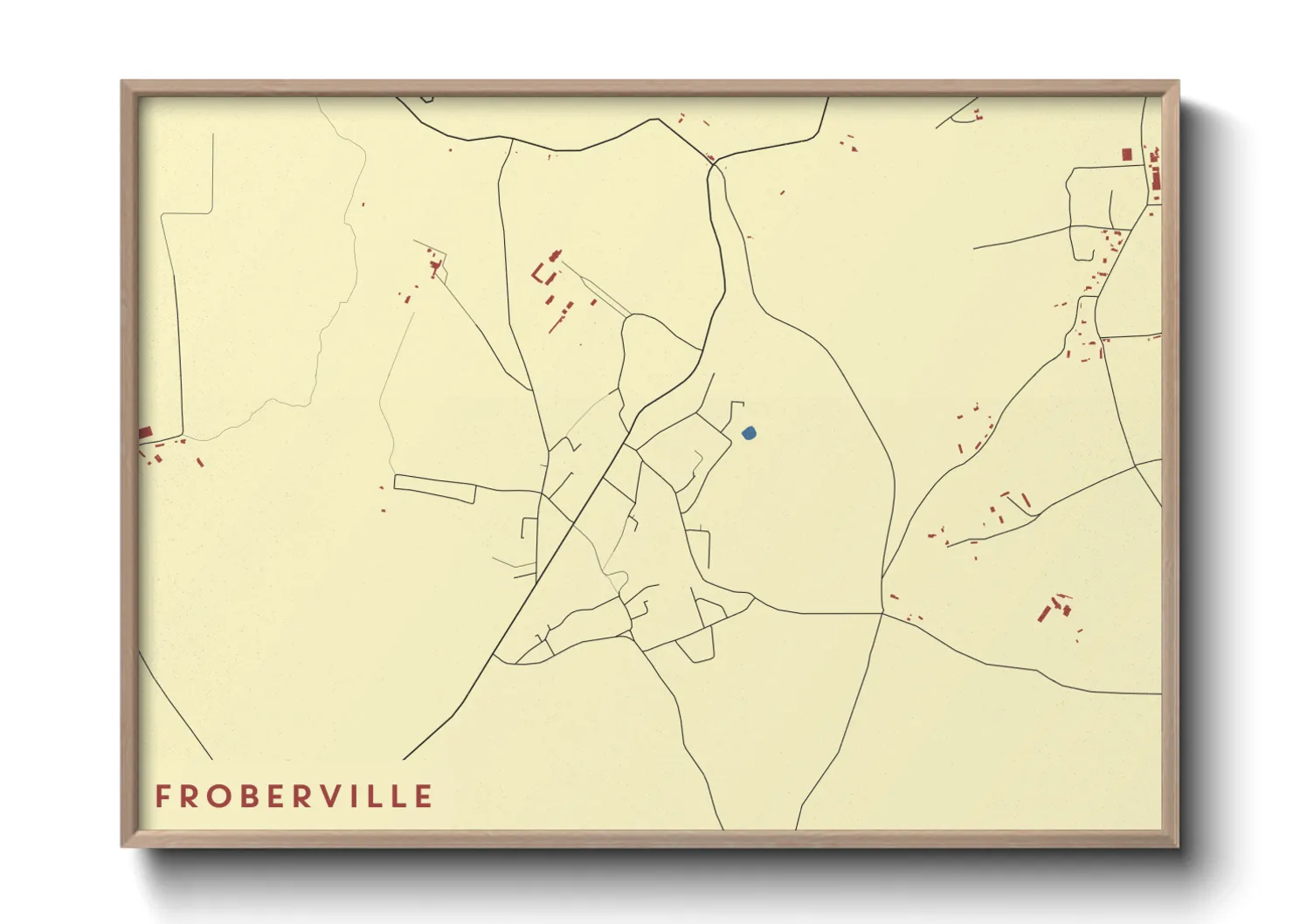 Une affiche de carte sur Froberville