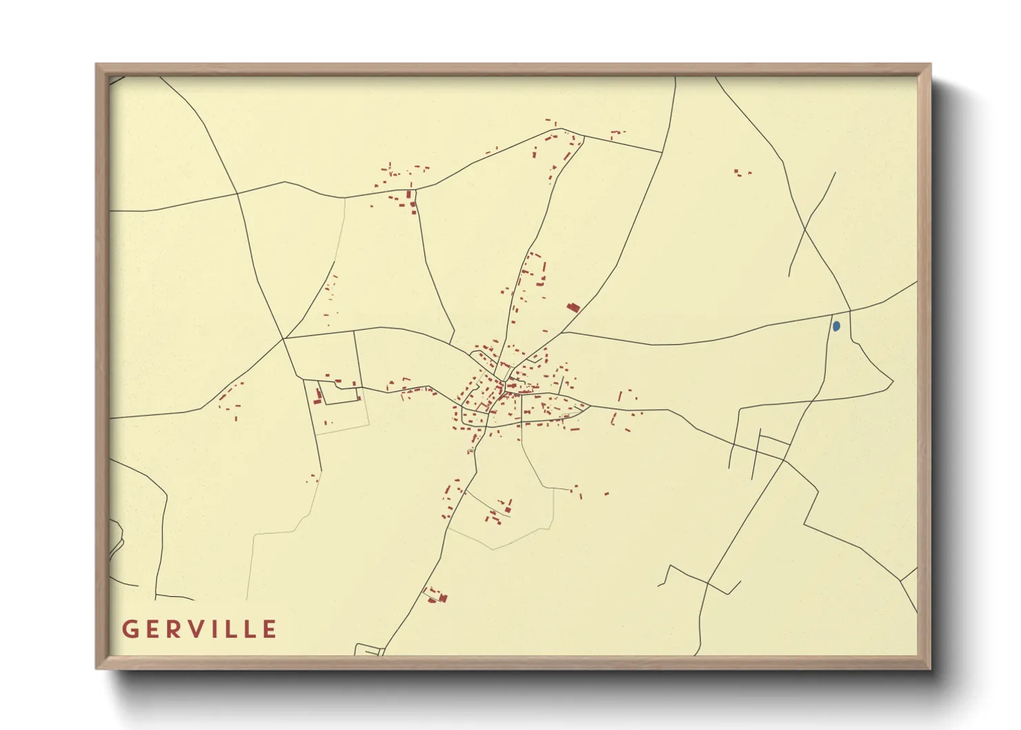 Une affiche de carte sur Gerville