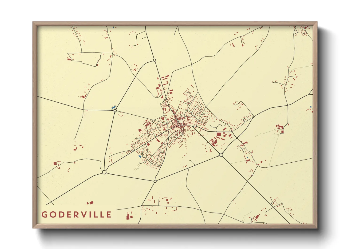 Une affiche de carte sur Goderville