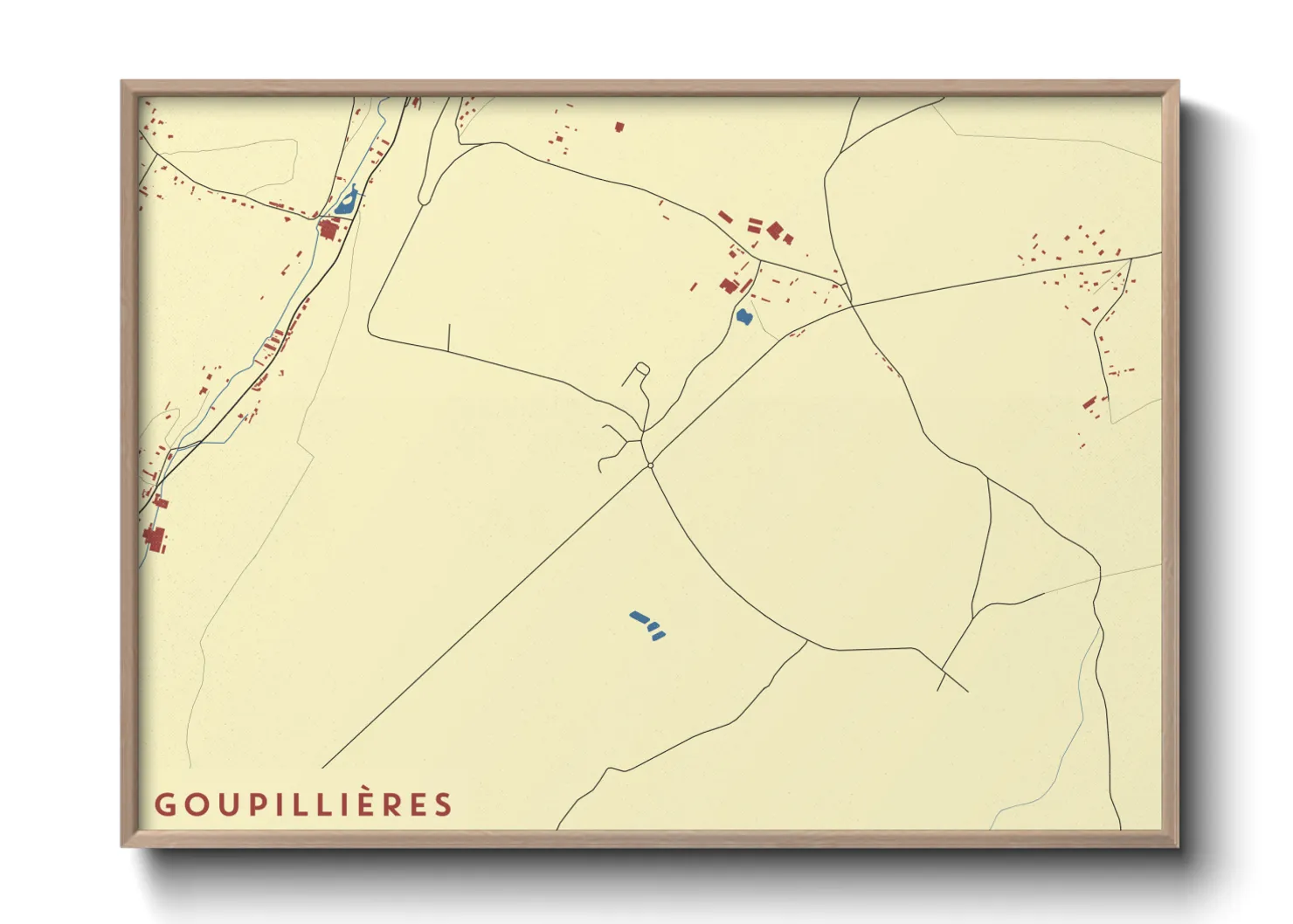 Une affiche de carte sur Goupillières