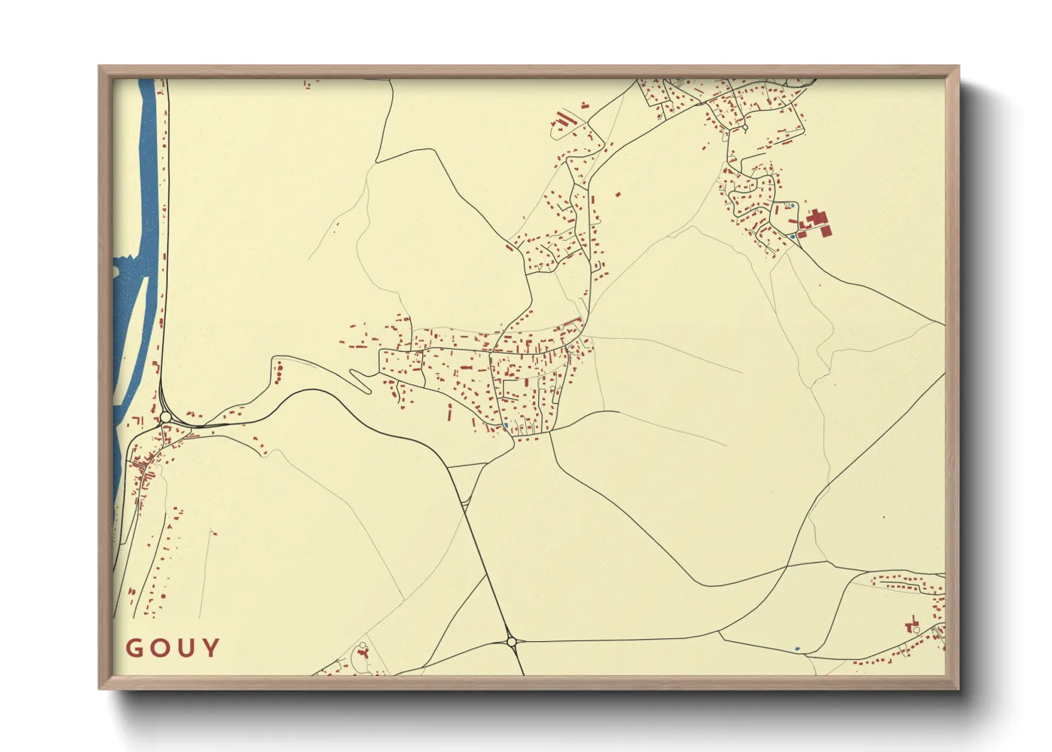 Une affiche de carte sur Gouy