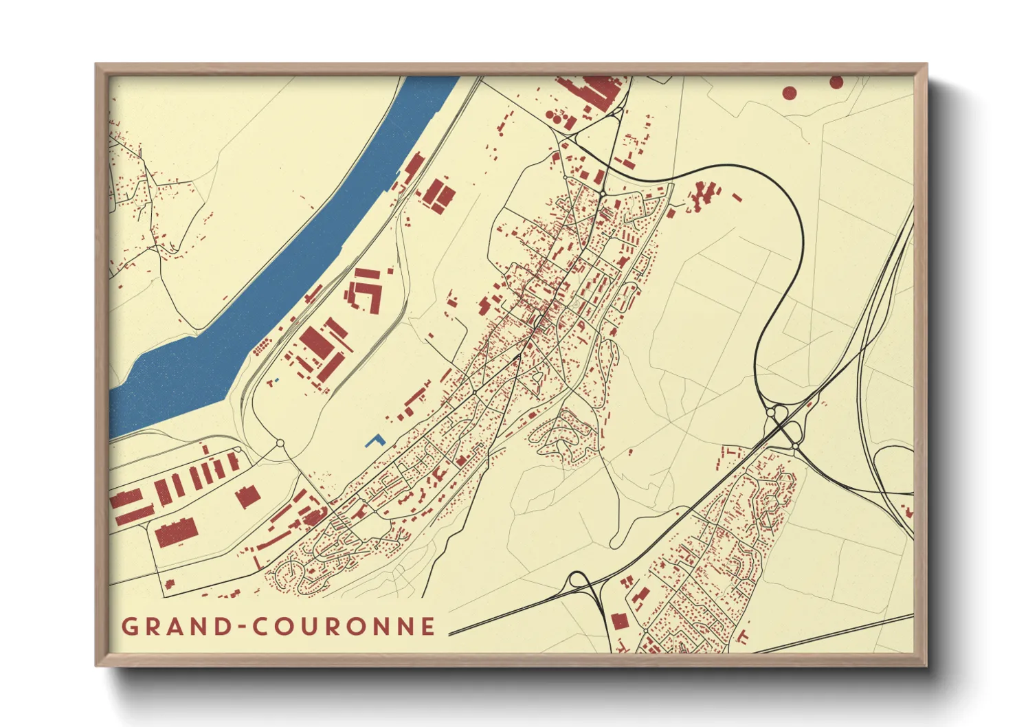 Une affiche de carte sur Grand-Couronne