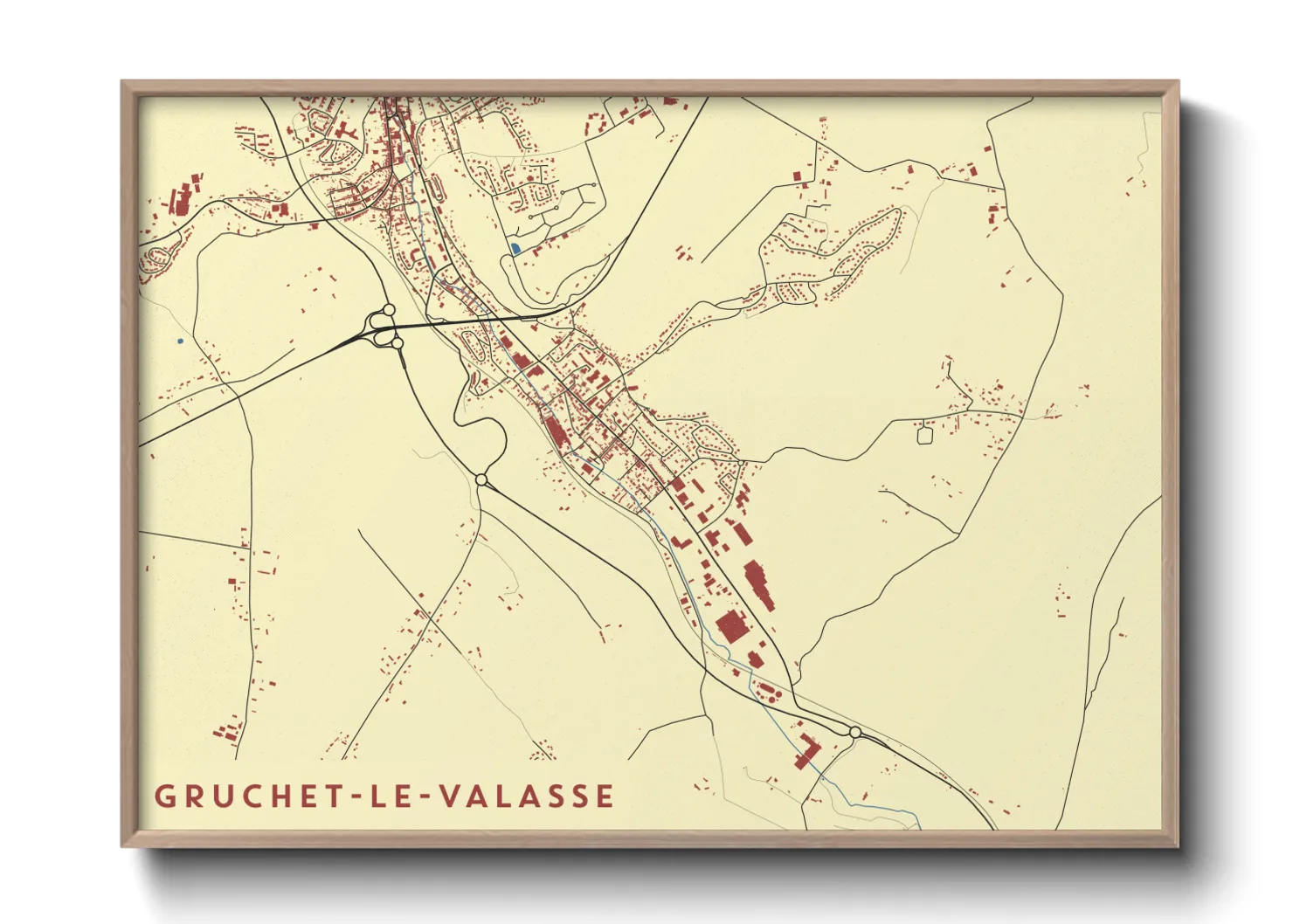 Une affiche de carte sur Gruchet-le-Valasse