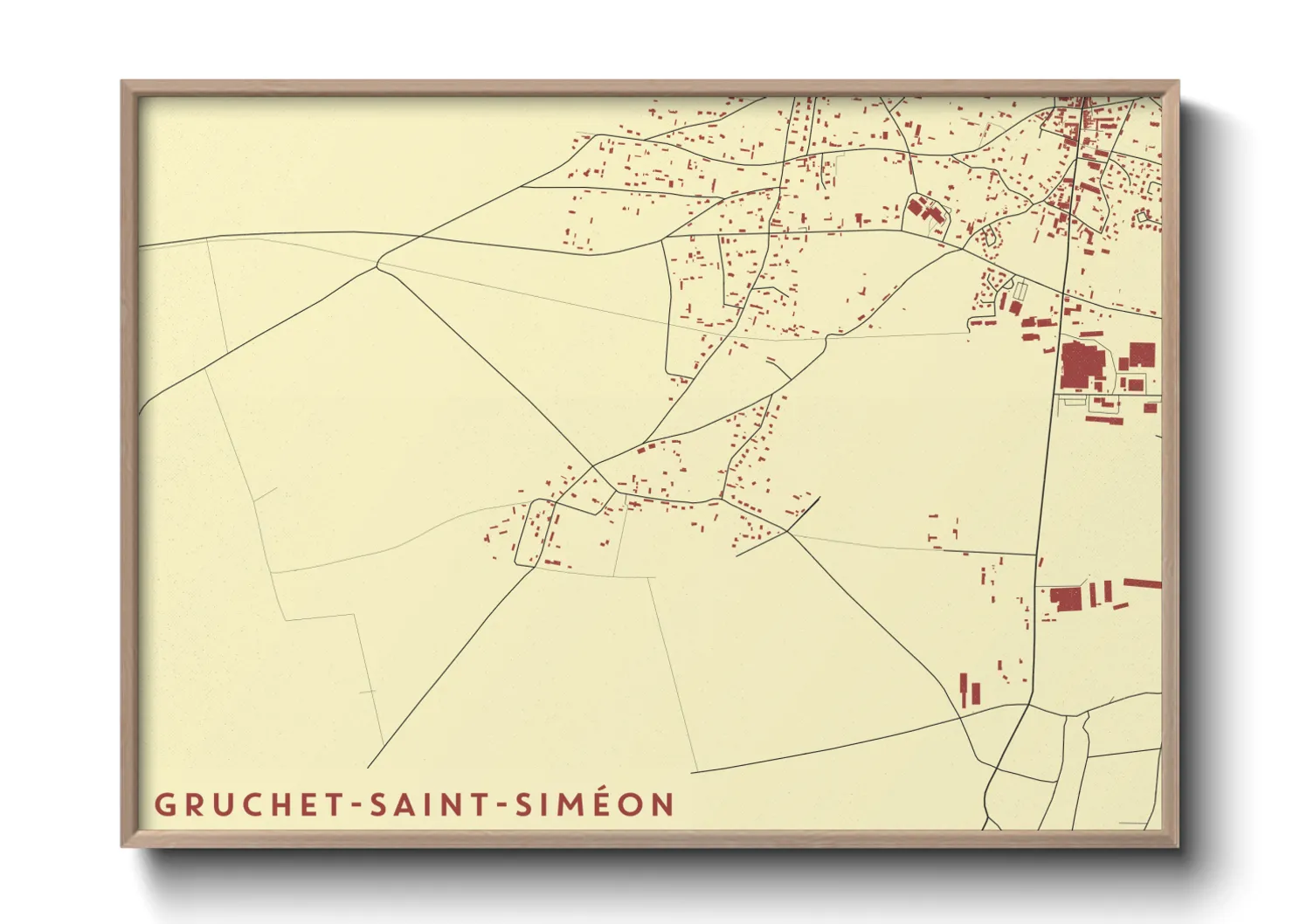 Une affiche de carte sur Gruchet-Saint-Siméon