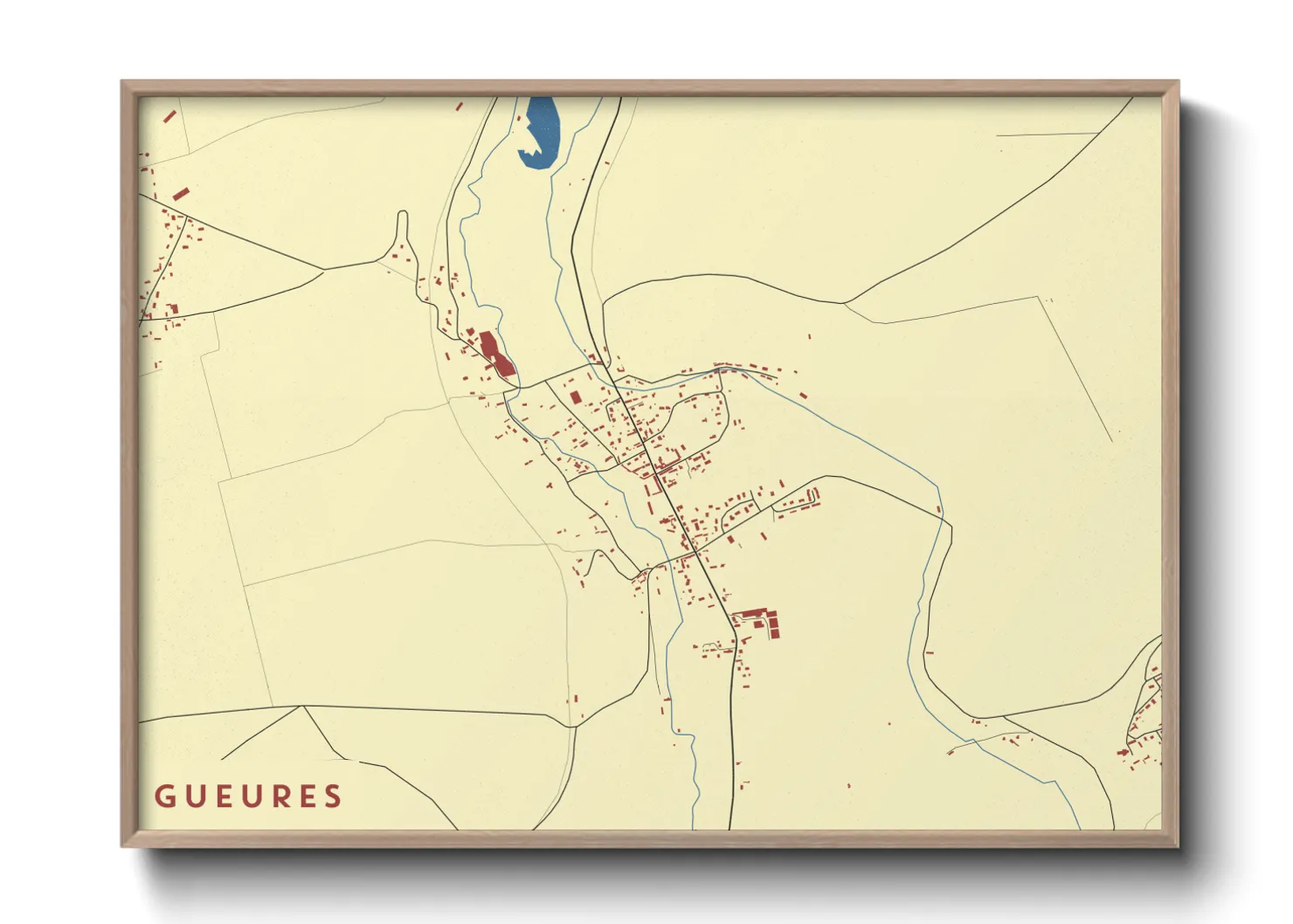 Une affiche de carte sur Gueures