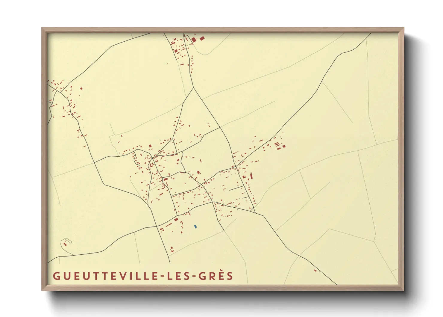 Une affiche de carte sur Gueutteville-les-Grès