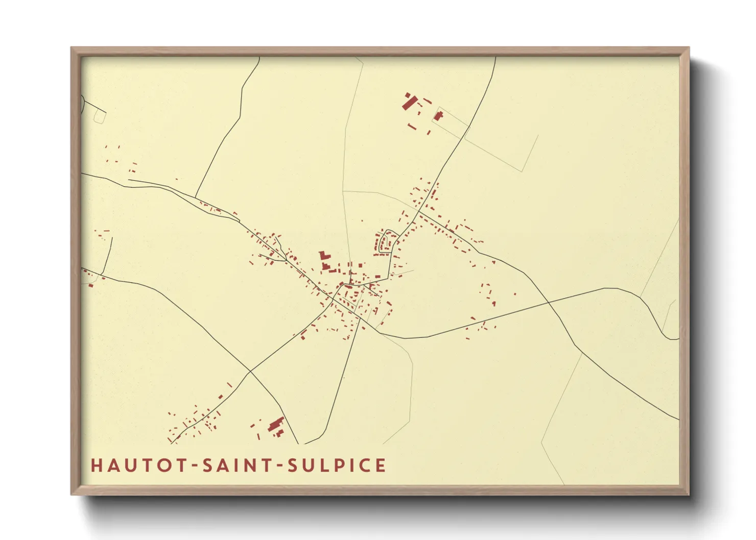Une affiche de carte sur Hautot-Saint-Sulpice
