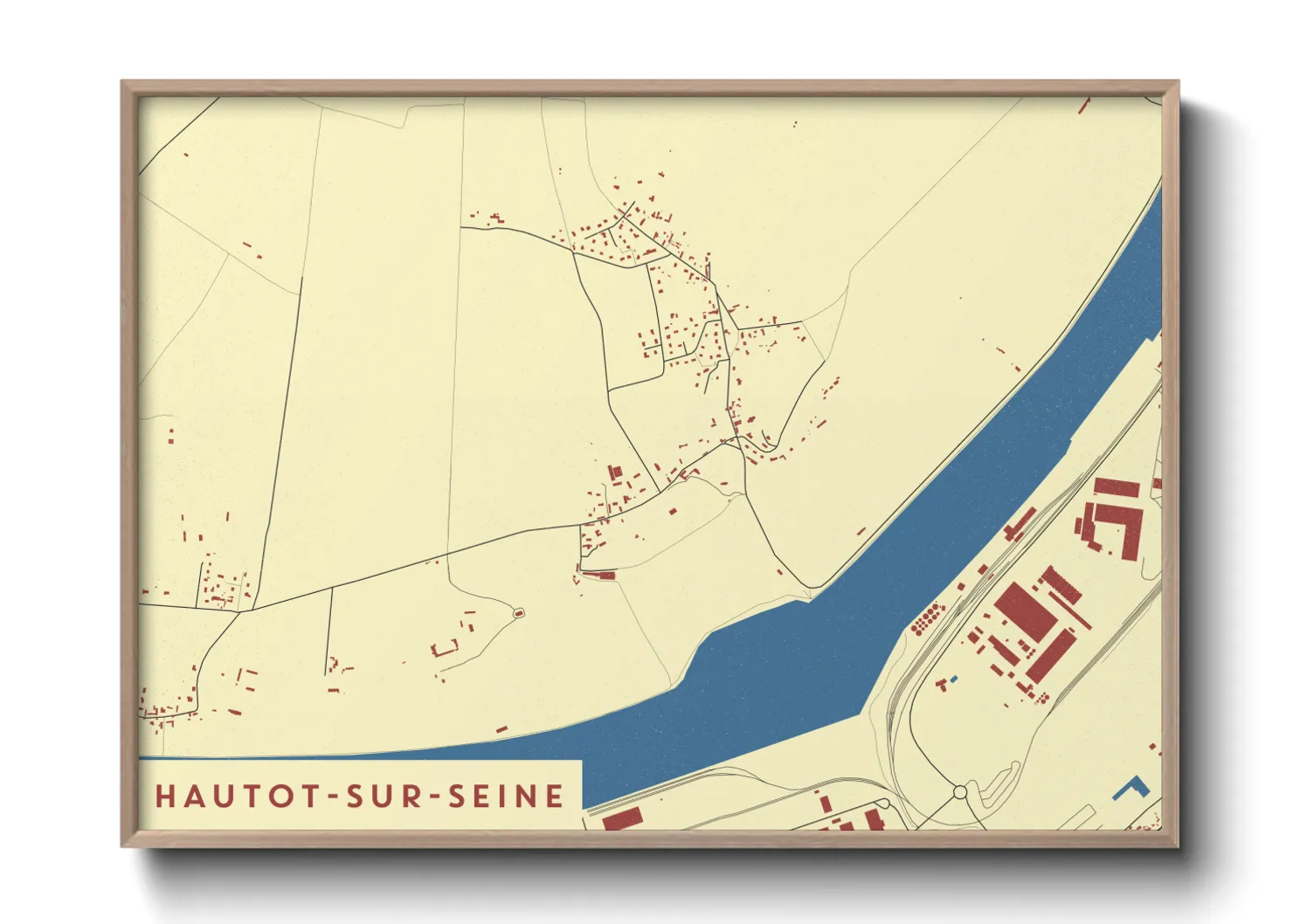 Une affiche de carte sur Hautot-sur-Seine